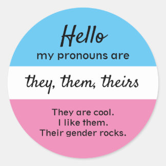 Rond Sticker Pronouns Personnalisables, Ils Pronouns Pr