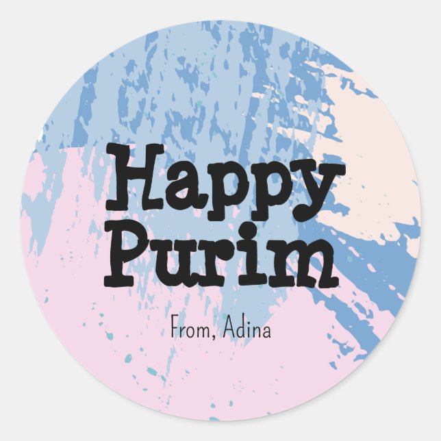 Rond Sticker Purim Stroke Colorful Mudu (Devant)