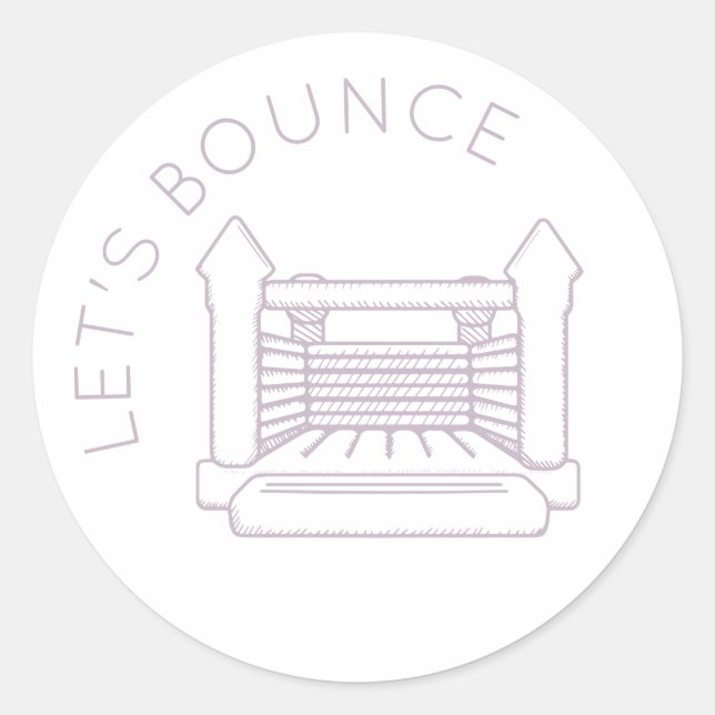 Rond Sticker Purple Bounce House "Let's Bounce" (Devant)