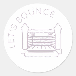 Rond Sticker Purple Bounce House "Let's Bounce"