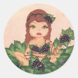 Rond Sticker Quantum Cutie Grape Vine Girl