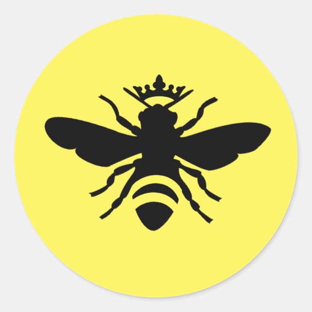 Rond Sticker Queen Bee, Sauvez Les Abeilles ! (Devant)