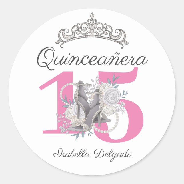 Rond Sticker Quinceanera Tiara High Heels (Devant)