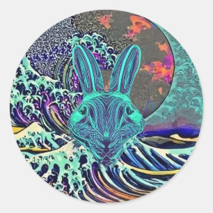 Rond Sticker Rabbit en colère