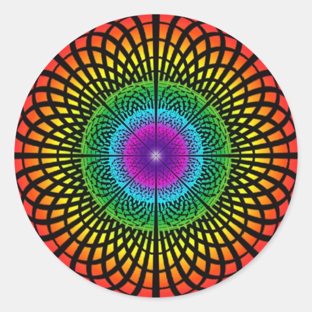 Rond Sticker Rainbow Mandala (Devant)