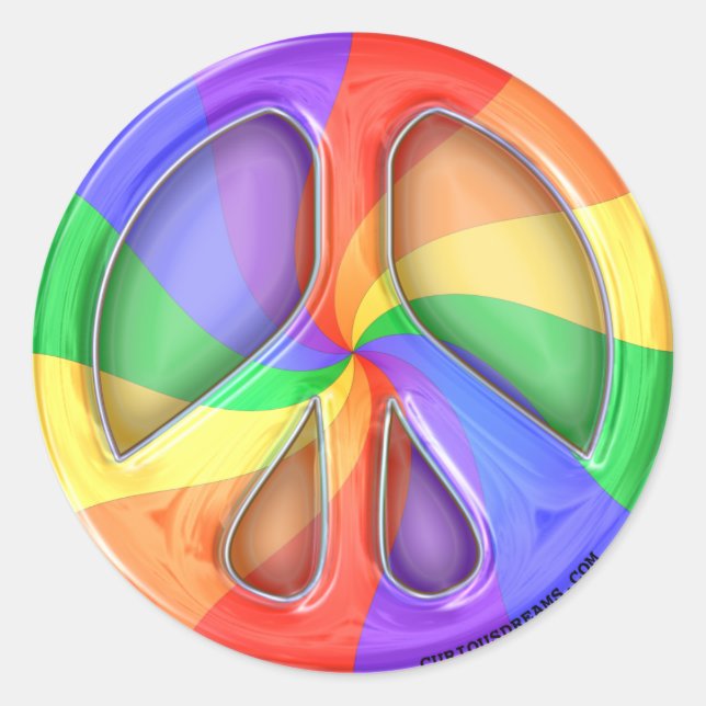 Rond Sticker Rainbow Peace (Devant)