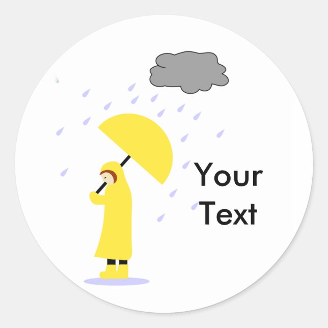 Rond Sticker Rainy School Day (Devant)