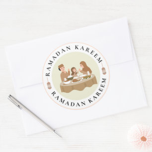 Rond Sticker Ramadan Kareem Pour Cadeau