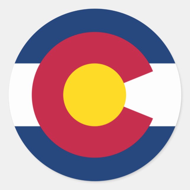 Rond Sticker rectangulaire du drapeau du Colorado (Devant)