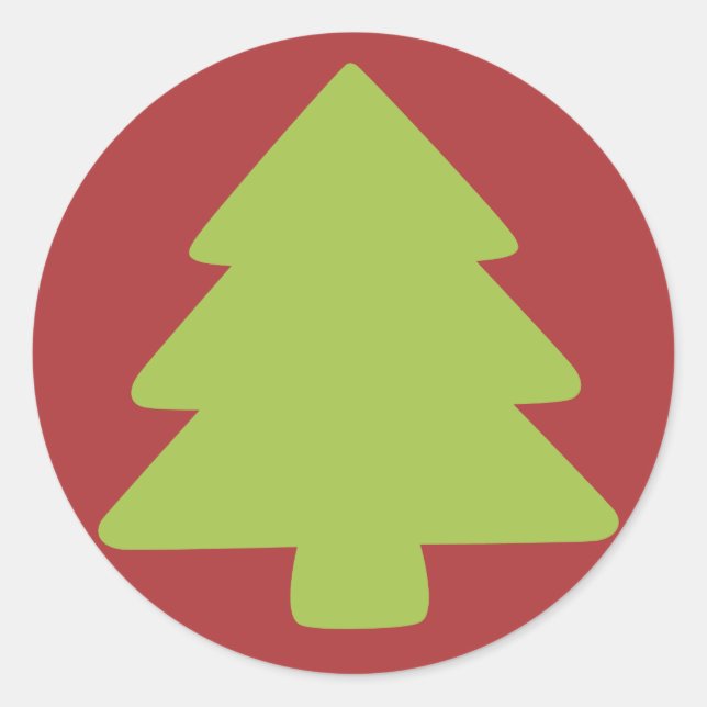 Rond Sticker Red and Green Holiday Tree (Devant)