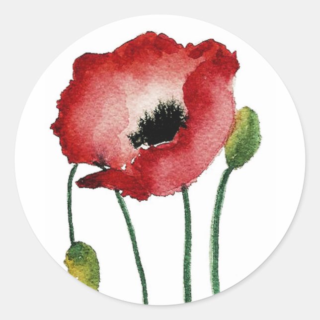 Rond Sticker Red Poppy (Devant)
