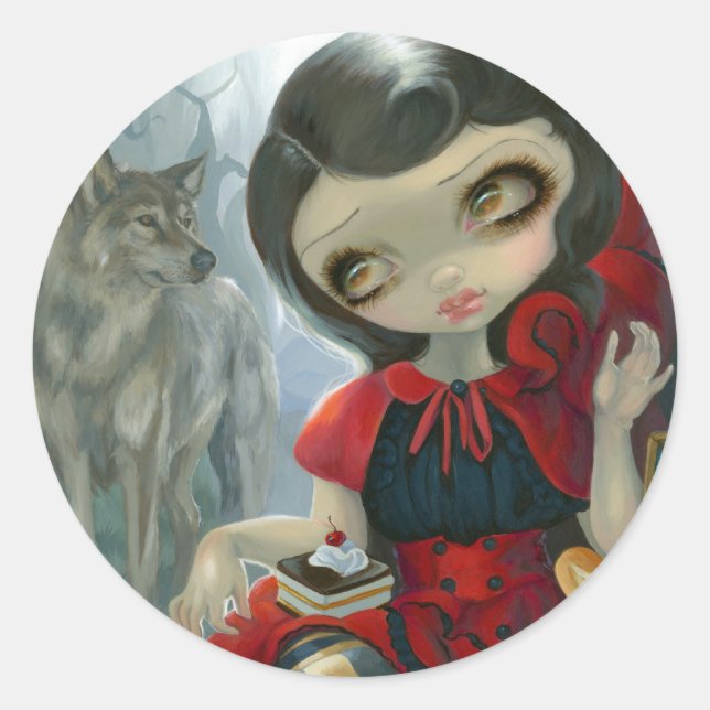 Rond Sticker "Red Riding Hood's Picnic" (Devant)