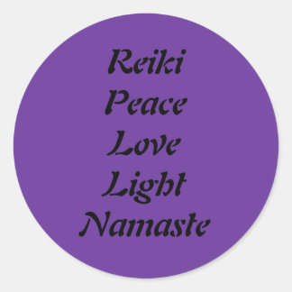 Rond Sticker Reiki Peace Love Light Namaste