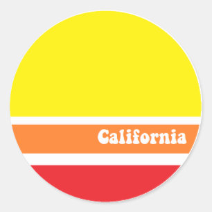Rond sticker rétro californien