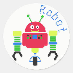 Rond Sticker Robot Cartoon