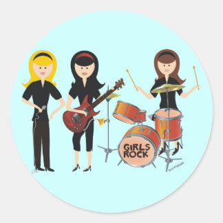 Rond Sticker Rock Girls