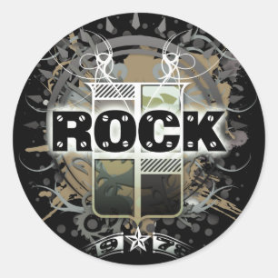 Rond Sticker Rock=Life 'Vintage Rock'