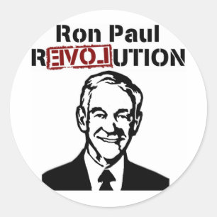 Rond Sticker Ron Paul Revolution Round