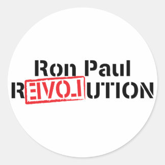 Rond Sticker Ron Paul Revolution Round