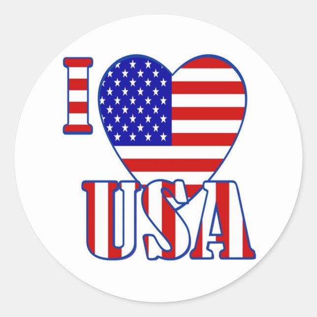 Rond Sticker rond/I Heart USA (Devant)