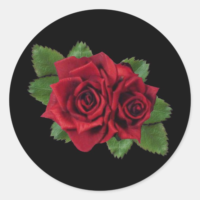 Rond Sticker Rose Black Pearl (Devant)