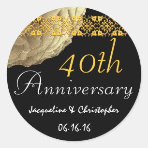 Rond Sticker Rose du 40e anniversaire