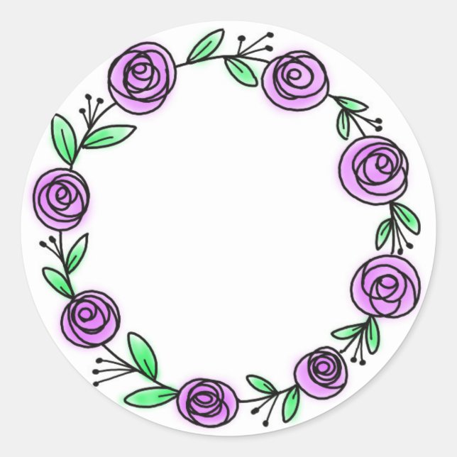 Rond Sticker Rose du journal des puces (Devant)