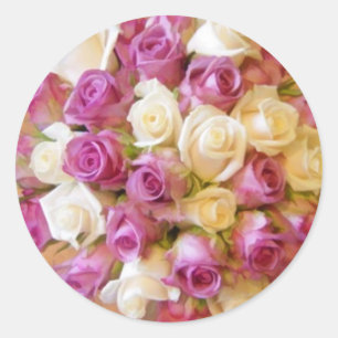 Rond Sticker rose Enveloppe