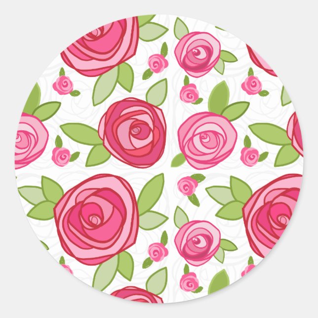 Rond Sticker Rose Enveloppe Hot Rose (Devant)