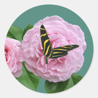 Rond Sticker ROSE ET BOUTEILLE