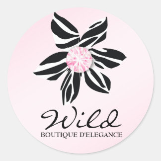 Rond Sticker rose fleur 311 Wild Zebra