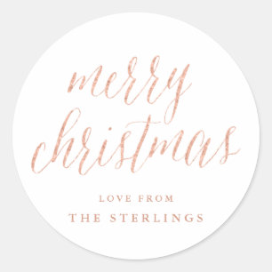 Rond Sticker rose Gold Joyeux Noël