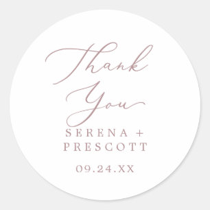 Rond Sticker Rose Gold Merci de mariage préféré