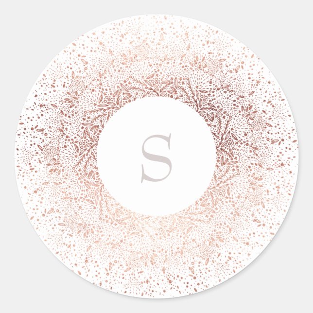 Rond Sticker rose Gold Sparkle Noël (Devant)