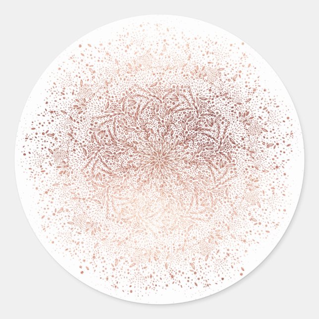 Rond Sticker rose Gold Sparkle Noël (Devant)
