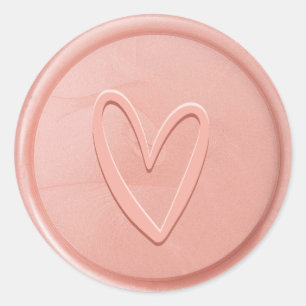 Rond Sticker rose Love Heart Wax Seal