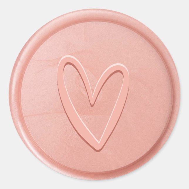 Rond Sticker rose Love Heart Wax Seal (Devant)