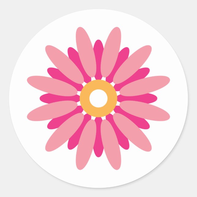 Rond Sticker rose marguerite (Devant)