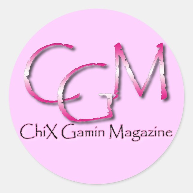 Rond Sticker rose monogramme (Devant)