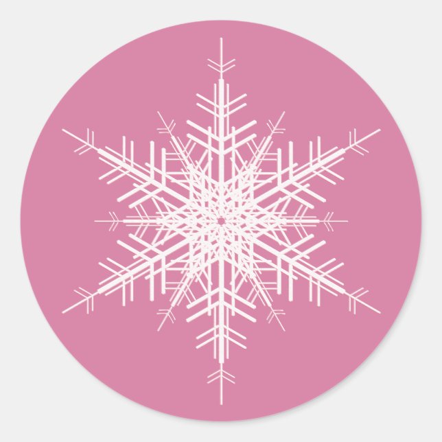 Rond Sticker rose neige (Devant)