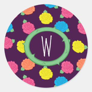 Rond Sticker Rose Neon