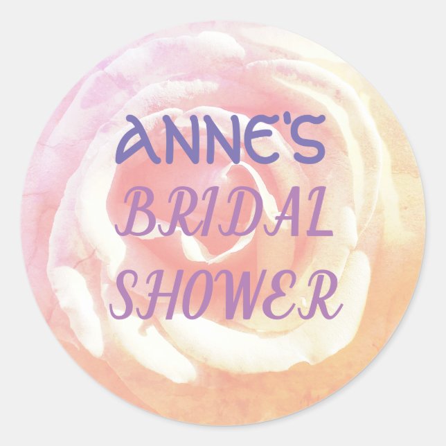 Rond Sticker rose PhotoBridal Douche (Devant)