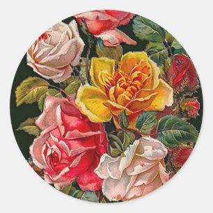 Rond Sticker Rose romantique