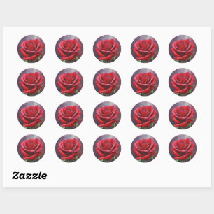 Rond Sticker ROSE ROSE ROUGE LE PLUS BEAU