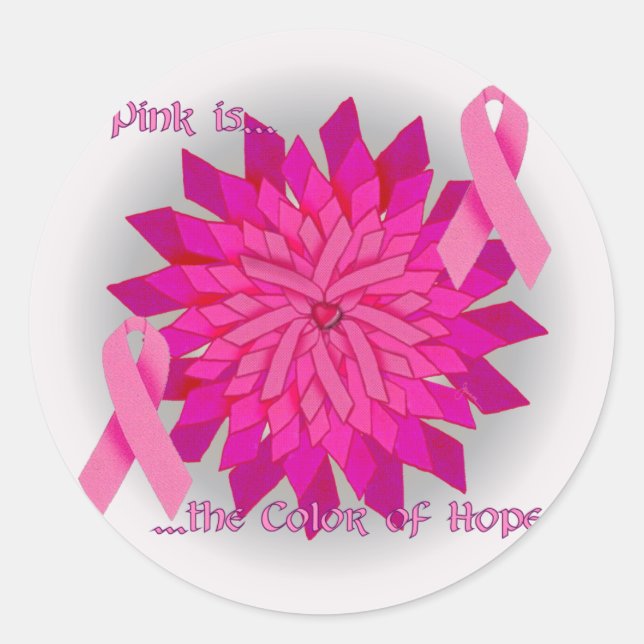 Rond Sticker Rose ruban (Devant)