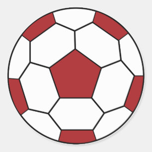 Rond Sticker rouge balle de football