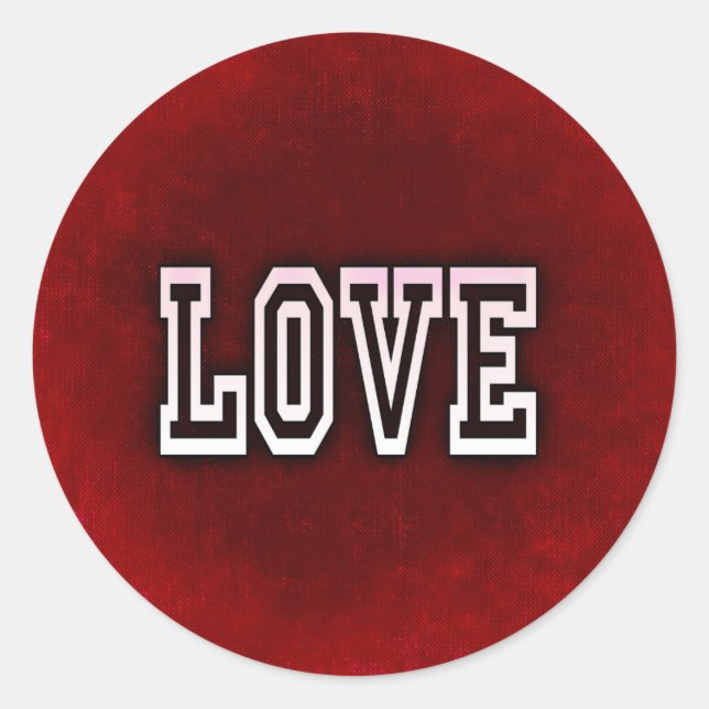 Rond Sticker rouge & blanc Valentine's Day Love Round (Devant)