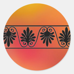 Rond Sticker rouge et orange