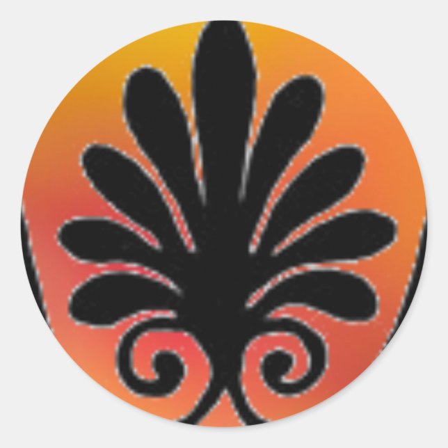 Rond Sticker rouge et orange (Devant)