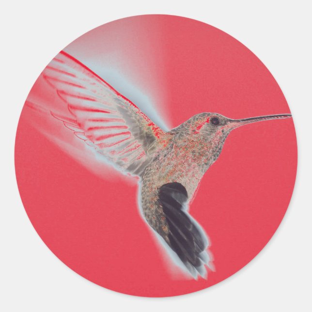 Rond Sticker ROUGE HUMMINGBIRD (Devant)